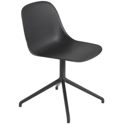 Muuto Fiber Side Chair, swivel base, schwarz / schwarz