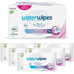 WaterWipes, Intimpflege, 3 In 1 Sensitive Body & Intimate Wipes For Seniors 12 Packs Of 30 Wipes
