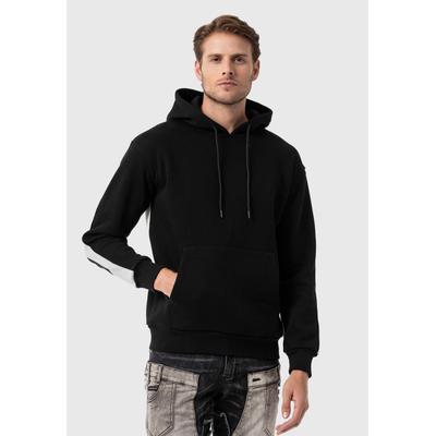 Kapuzenpullover CIPO & BAXX "Sweatshirts", Herren, Gr. M, schwarz, 70% Baumwolle, 30% Polyester, bedruckt, regular fit, Pullover Kapuzenpullover, mit Statement Ärmel-Print