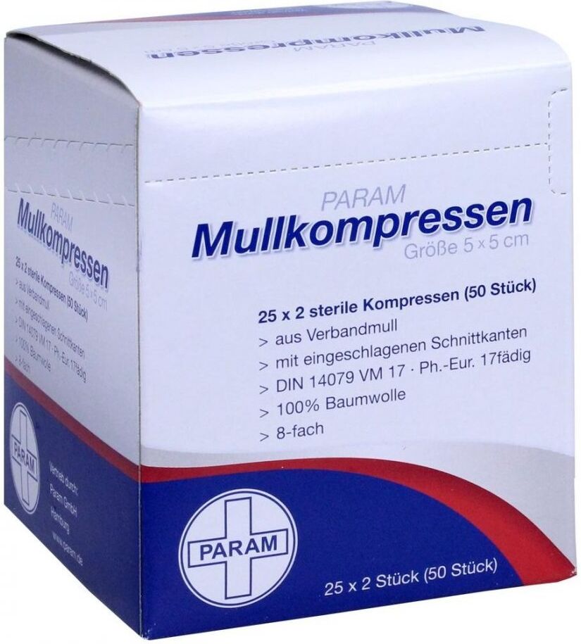 Param GmbH Mullkompressen 5x5 cm 8-fach steril 25X2stk
