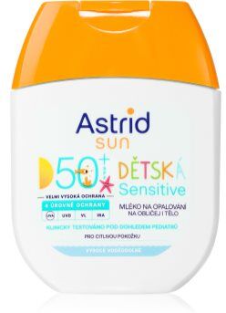 Astrid Sun leite para crianças para bronzeamento SPF 50+ 60 ml. Sun