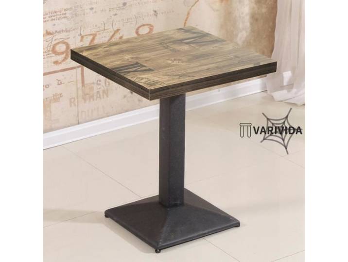Table de cuisine carrée - VARIVIDA - HAMAC 1X - Métal et bois - 60x60cm - 120kg max