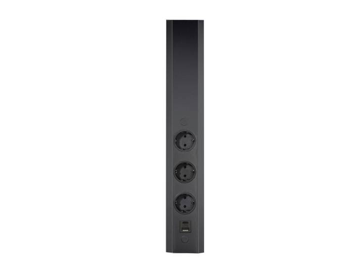HKT Steckdosenelement, Schwarz, Metall, 10.5x8x51 cm, Elektrogeräte, Elektronik-Zubehör, Steckdosen & Stecker