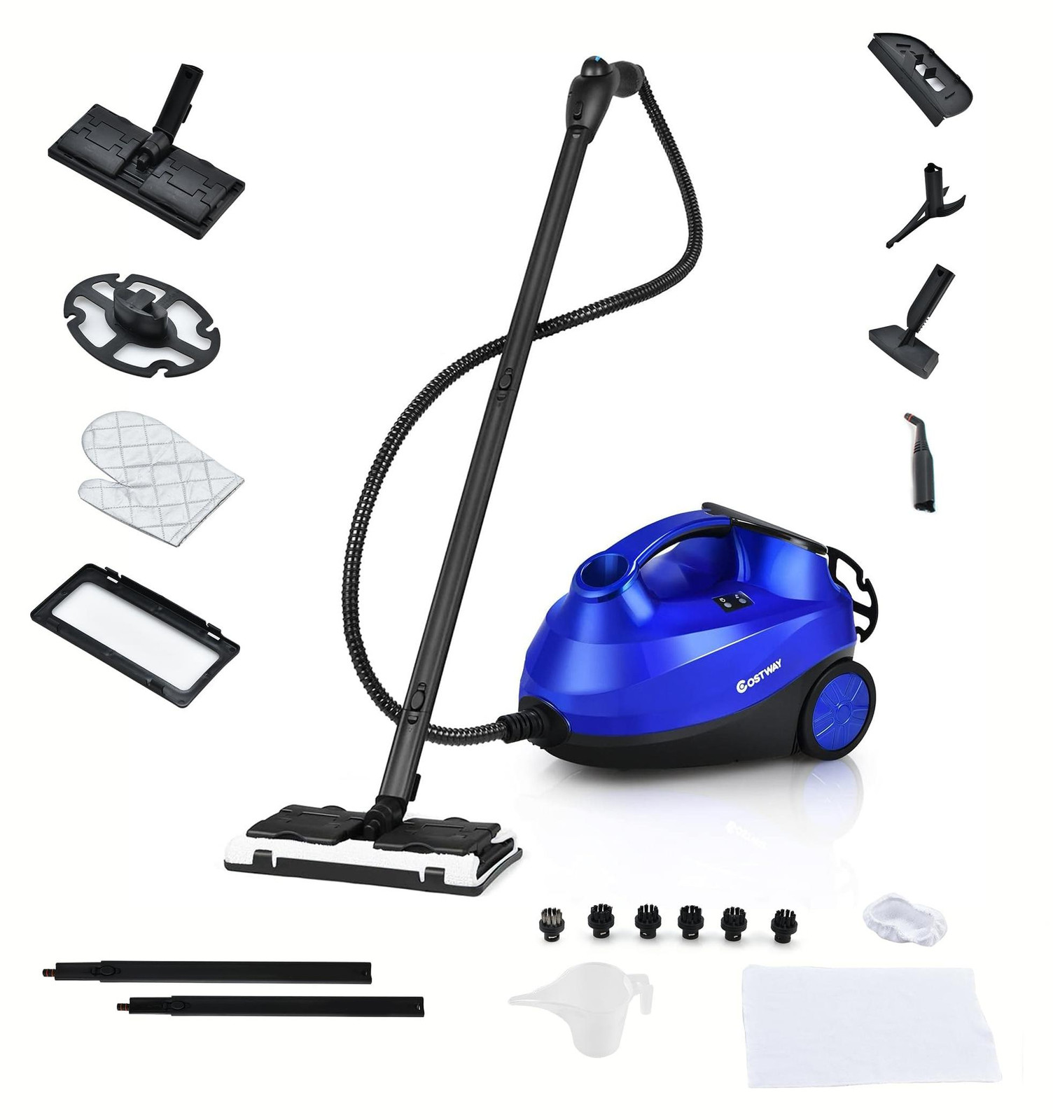 Selius Stoomreiniger met 2000 W, 1,5 l tank en 19 accessoires