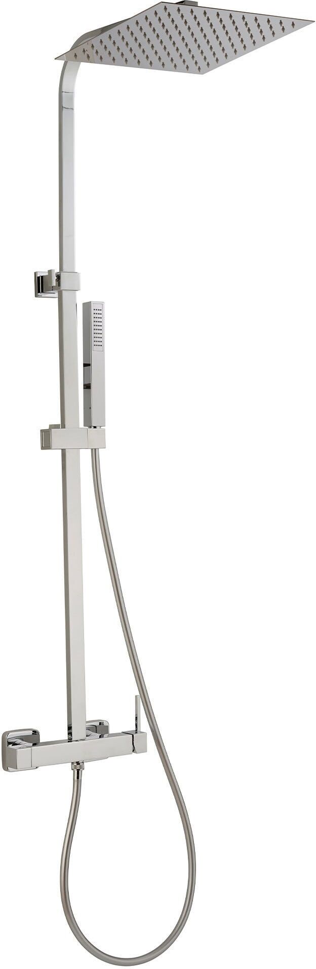 Huber COLONNA DOCCIA  DETROIT 1 GETTO CROMO SOFFIONE INOX 300x300 mm MISCELATORE MECCANICO