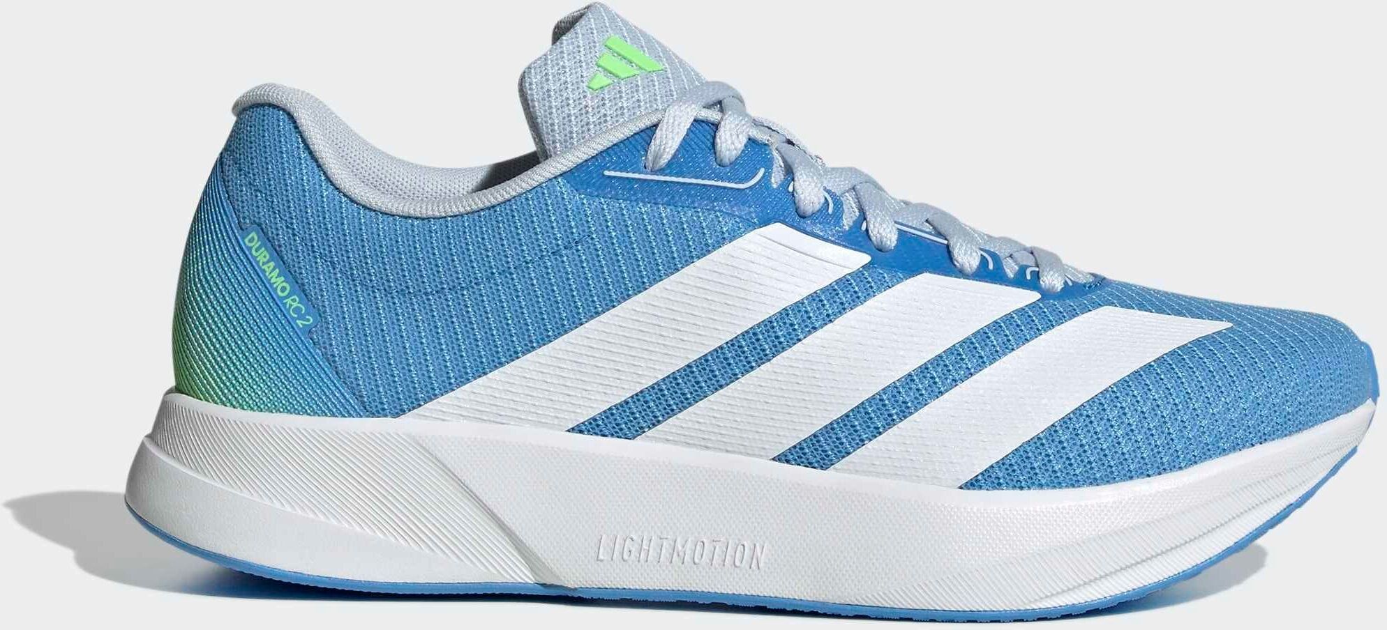 Laufschuh ADIDAS PERFORMANCE "DURAMO RC2", Damen, Gr. 40,5, blau burst, ftwr weiß, lime burst, Textil, Schuhe Laufschuh, sehr leicht blau burst, ftwr weiß, lime burst 40,5