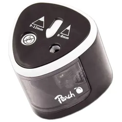 Peach PO102-BK Anspitzer Elektrischer Bleistiftspitzer Schwarz, Weiß