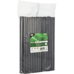 PAPSTAR Strohhalme pure schwarz