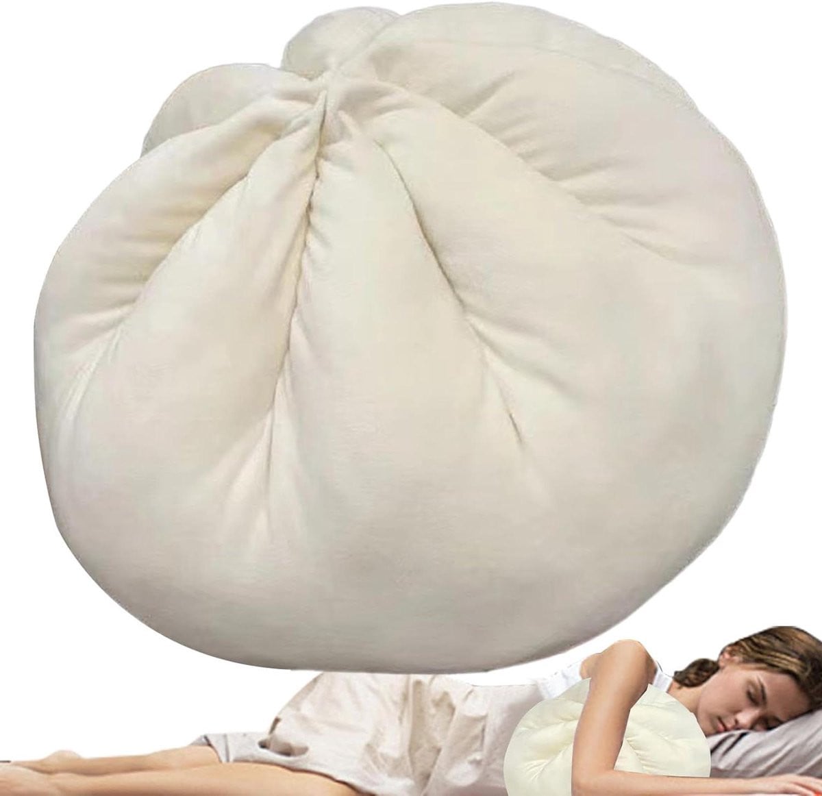 Bruin Pluche Kussen Broodje - Decoratie Kussen van Zacht Polyester - 42 cm