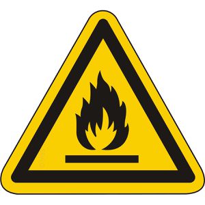 Abtec Hinweisschild ISO 7010 W021, Kunststoff, 10 cm, Warnzeichen, Feuergefährliche Stoffe