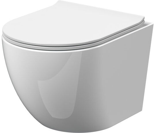 Nuie Freya 0L LPF Elongated Wall Mounted Wall Hung Toilets (Seat Included) White 323mm H