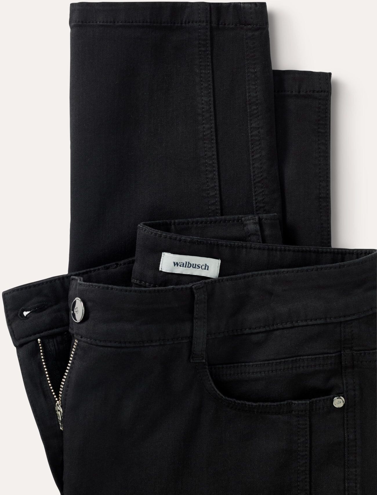 Walbusch 7/8-Baumwollhose Figurwunder, Regular Fit#normale Größen#Kurzgrößen, Farbe Schwarz, 50, mit Bauchweg-Funktion vorverlegte Seitennaht Damen