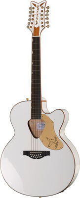 Gretsch G5022CWFE-12 Falcon Rancher Blanc avec filet or pailleté