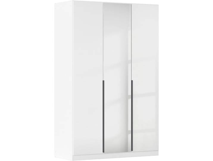 Drehtürenschrank, 136x210 cm, Holzwerkstoff, Hochglanz Weiß, Spiegeltüren, Modern, Rauch