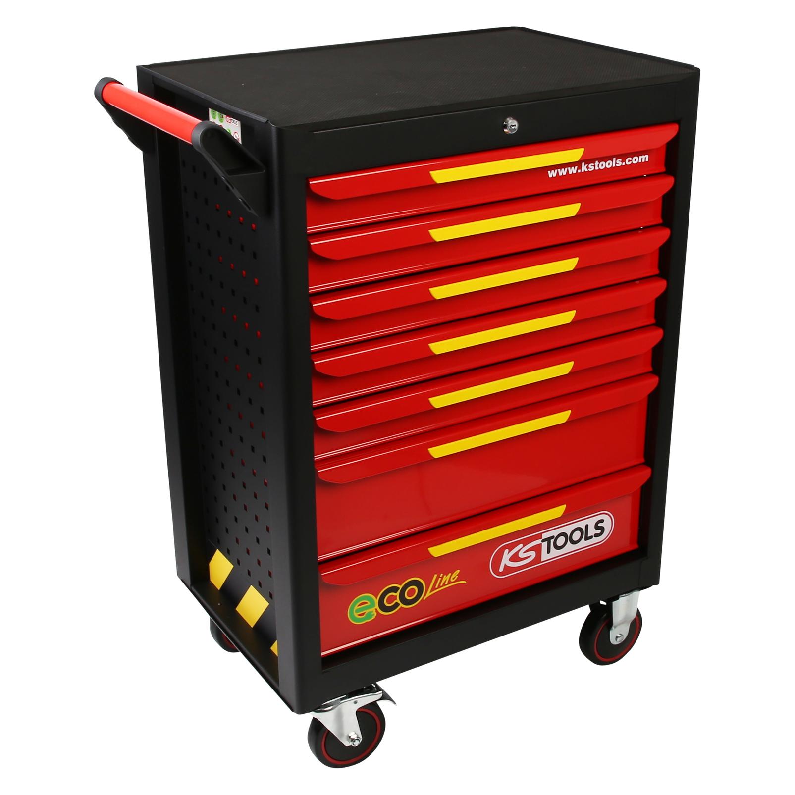 KS Tools ECOline SCHWARZ/ROT/GELB Werkstattwagen mit 7 Schubladen ( 897.1007 ) (897.1007)