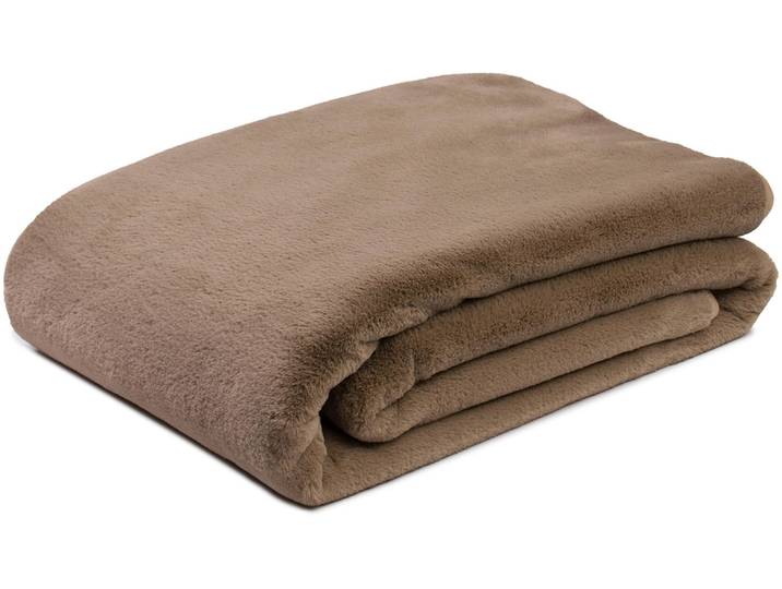Wohndecke GÖZZE Merino, kuschelig und weich , grau (taupe), B:150cm L:200cm, Polyester, Wohndecken, Wohndecke, kuschelig weich