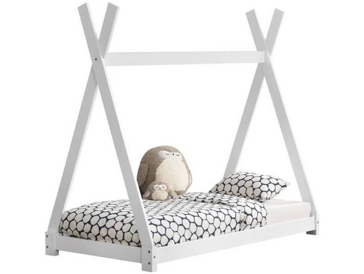 Lit de Tipi pour Enfant Onejda Blanc Mat 160 x 80 cm [en.casa]