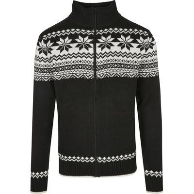 Cardigan BRANDIT "Brandit Herren Cardigan Norweger", Herren, Gr. XXL, schwarz-weiß (schwarz), 100% Polyacryl, mehrfarbig, normal, Rundhals, Strickjacken