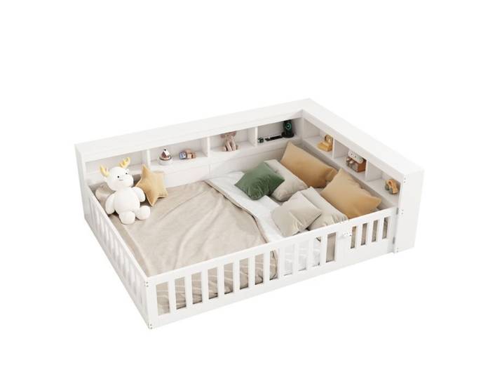 Lit banquette USB blanc 140 x 200 cm