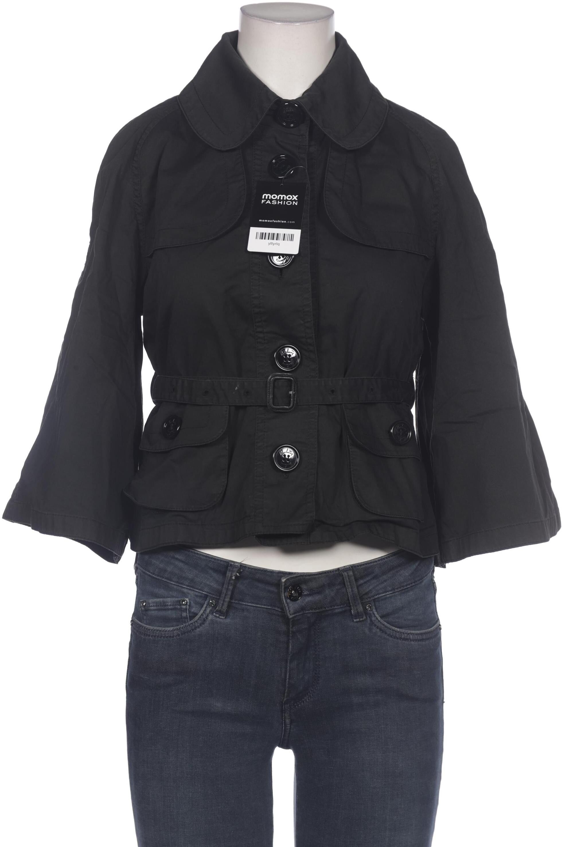 Burberry Damen Jacke, Schwarz, Gr. S (UK 8), Baumwolle / Elasthan - Second Hand
