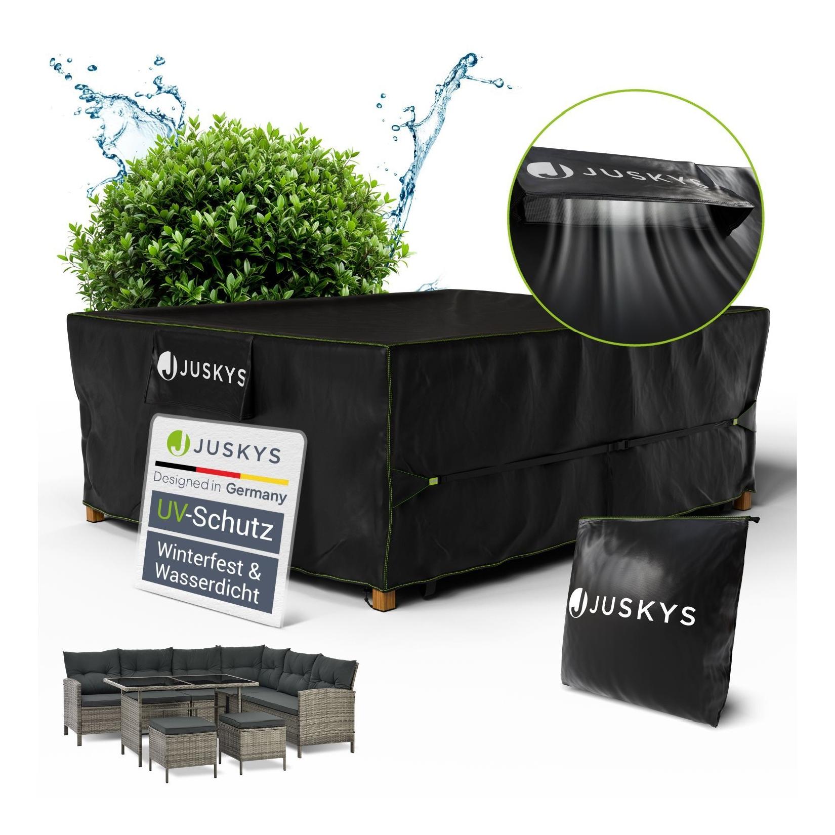 Juskys Gartenmöbel Abdeckplane 250 x 210 x 90 cm - winterfest, wasserdicht, UV-Schutz, Schutzhülle