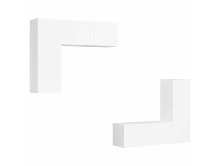 GKHPYURE TV-Möbel-Set, 4-teilig, weiß, Holz, mehrschichtig Wandbefestigung, HiFi-Schränke, 2 Stück 80 x 30 x 30 cm, 2 Stück 30,5 x 30 x 90 cm