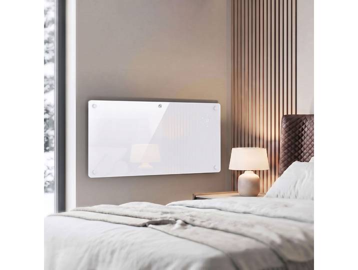 HOMCOM Radiateur Électrique WiFi 2000W LED Pied/Mural 15-22m²