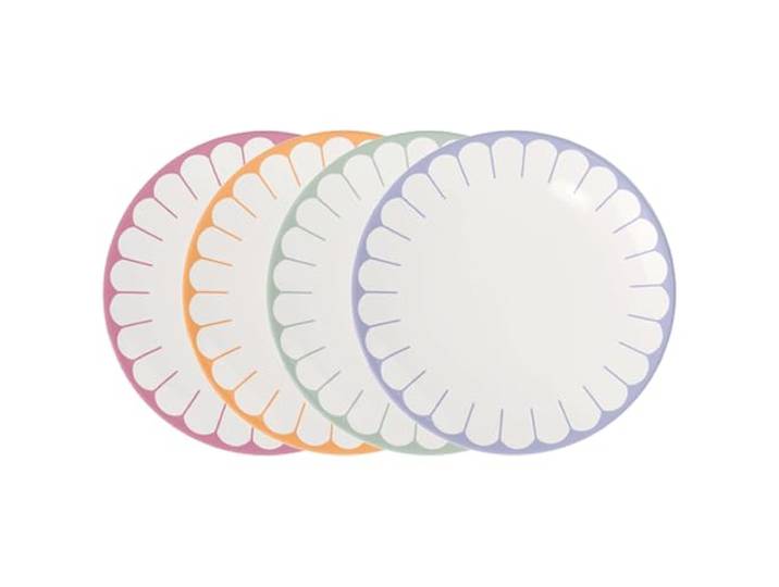 Villeroy & Boch - Fleur Couleur Speiseteller-Set 4-teilig, 27 cm, Porzellanteller für Hauptgerichte, Große Teller, Stapelbare Essteller, Spülmaschinenfest & Mikrowellensicher, Premium Porzellan