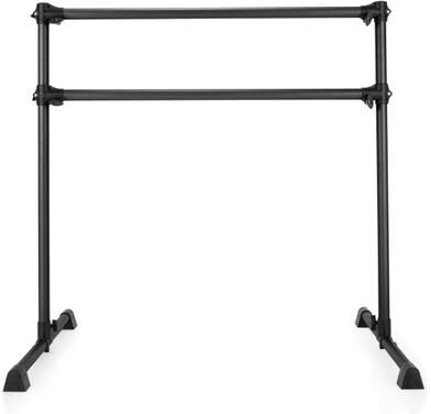 Costway 4 Feet Double Ballet Barre Bar with Adjustable Height-Black