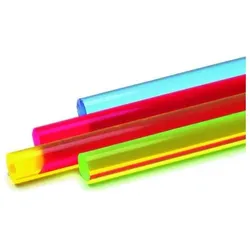 Werkstarck, Glas + Plexiglas, Acrylstäbe farbig fluoreszierend (100 cm, 1 cm)