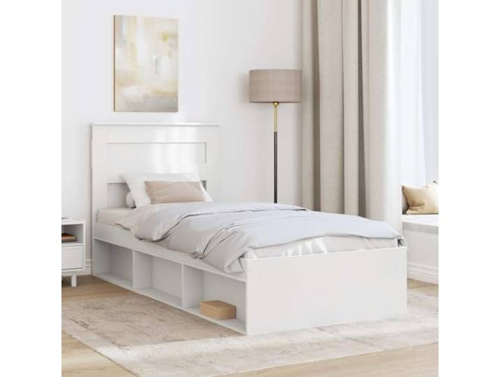 SKTQYQO Bettgestell, weiß, 75 x 190 cm, Kiefer massiv Minimalistisches Design, rechteckiger Rahmen, geeignet für moderne Räume, praktisch und elegant