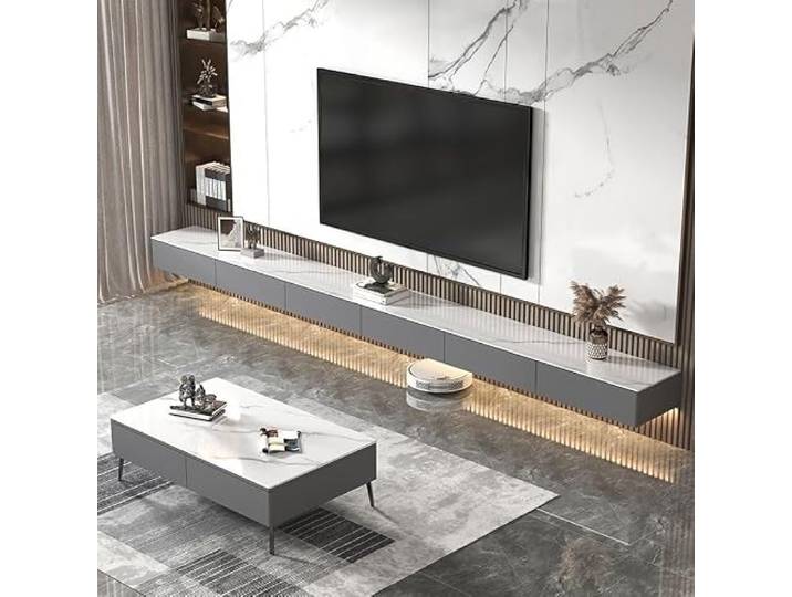 lowboard Schwebender TV-Ständer, wandmontierte Medienkonsole mit Schublade Entertainment-Center-TV-Schrank for das Wohnzimmer zu Hause
