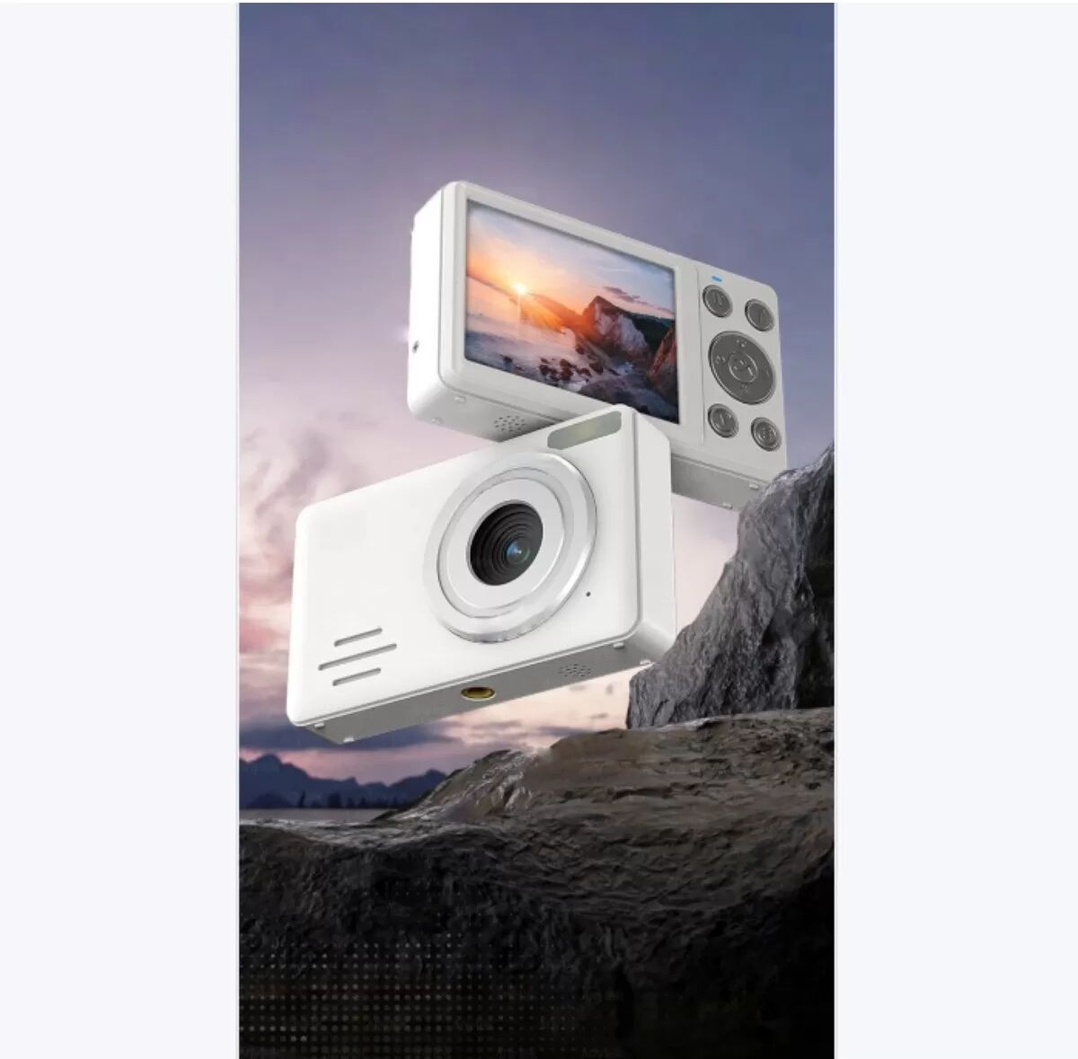 INF 4K 64MP Digitalkamera mit 18x Zoom - Reise-Selfie-Kamera für Einsteiger Weiß