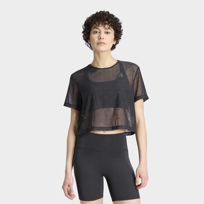 T-Shirt ADIDAS PERFORMANCE "PRIMELIFT ESSENTIALS WORKOUT MESH-, KASTIG GESCHNITTEN", Damen, Gr. XXL, schwarz, Obermaterial: 78% Polyester, 22% Elasthan, Rundhals, Shirts T-Shirt