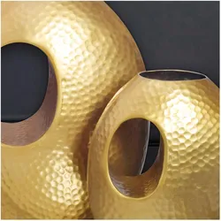 FineBuy, Vase, Tischvase 2er Set FB65114 Aluminium Gold (2x)