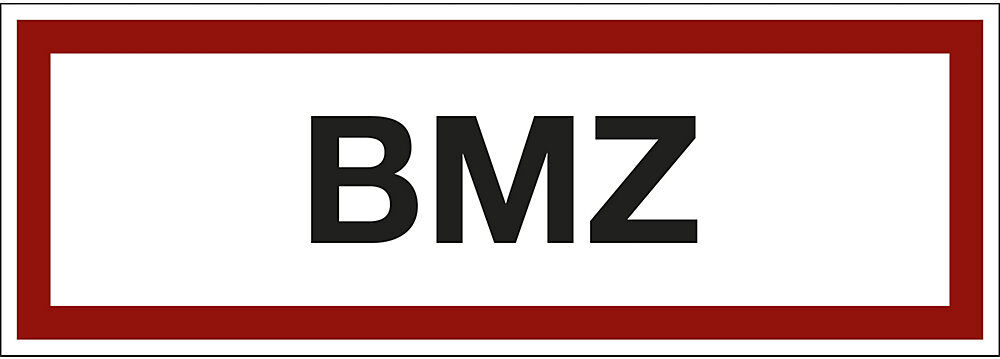 kaiserkraft Brandschutzkennzeichen für die Feuerwehr, BMZ, VE 10 Stk, Folie, LxH 297 x 105 mm