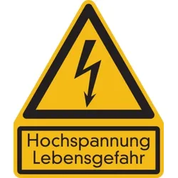 Warnschild, Kombischild, Hochspannung - 200x237x1.5 mm Kunststoff