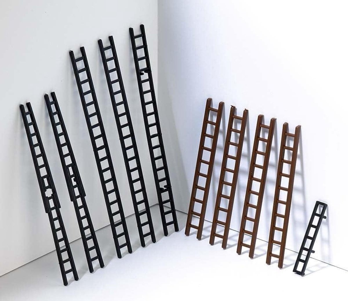 Modelbouw Ladders Miniatuur Accessoires Scenery Detail Wit - 10 stuks