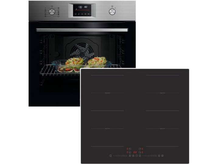 AEG Backofen-Set Pyrolyse Antifingerprint + PKM Induktionskochfeld 2 Flex-Zonen 60 cm, Pyrolyse-Selbstreinigung