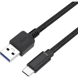 Perixx USB-Kabel USB 3.0 USB-A Stecker, USB-C® Stecker 1.00 m Schwarz Stoff-Ummantelung 11797