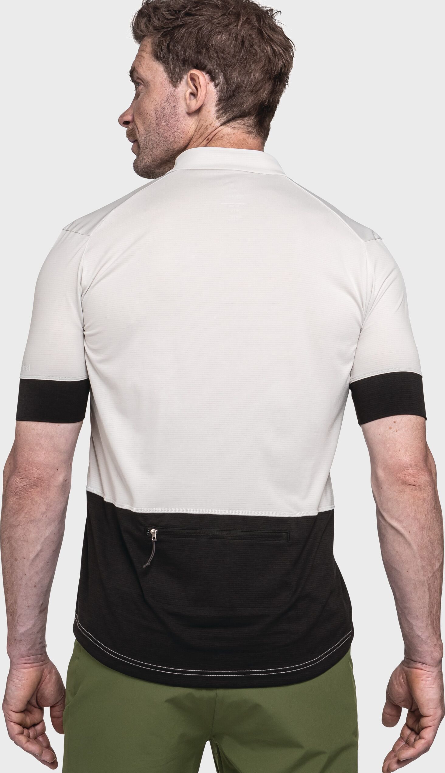 Radtrikot SCHÖFFEL "CIRC Shirt Style Pinega MNS", Herren, Gr. 52, beige (9040, natur), Oberstoff: 100% Polyester, Trikots Radtrikot 9040, natur 52
