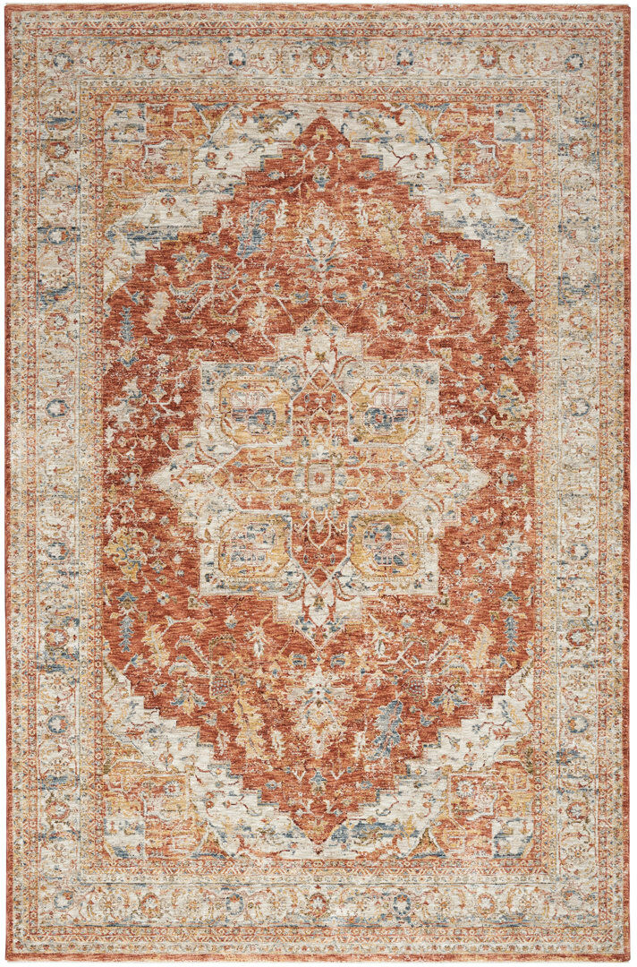 Latitude Vive Casmera Oriental Area Rug Ivory Multicolour Rectangle 239 x 315cm