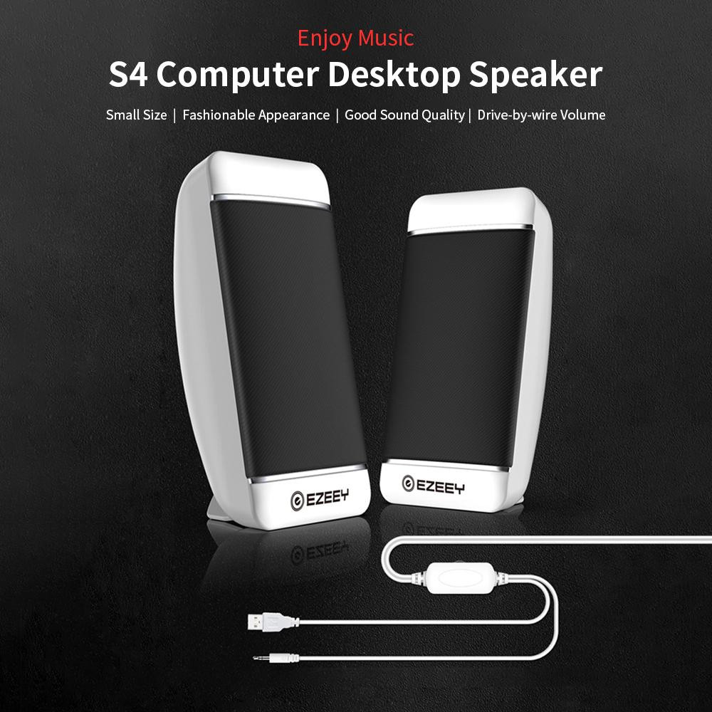 Gistuch Mini-desktop speakers S4 met draadloze subwoofer en USB-aansluiting, zwart