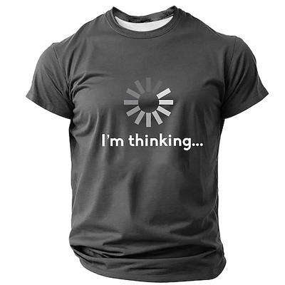 Herren Kurzarm-T-Shirt mit 'Ich denke gerade...' Lade-Icon Lustiger Technik-Humor Grafik-Design
