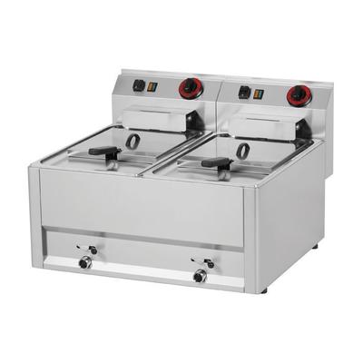 Wimar Elektro Doppel-Fritteuse Friteuse Standgerät 2x 8 Liter 660x600x290mm Fritöse