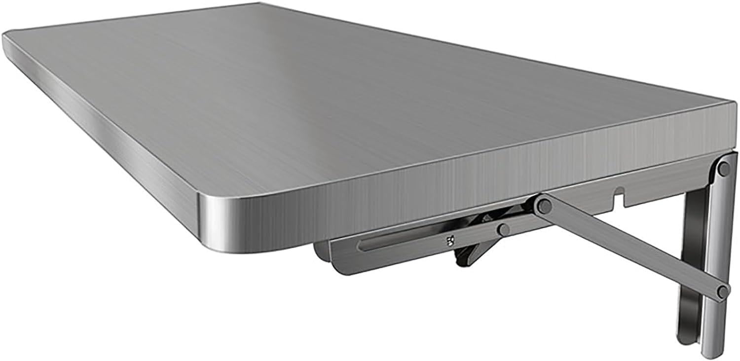Dripio Wandklaptafel met inklapbaar blad, roestvrij staal, Breedte: 60 cm, Diepte: 30 cm
