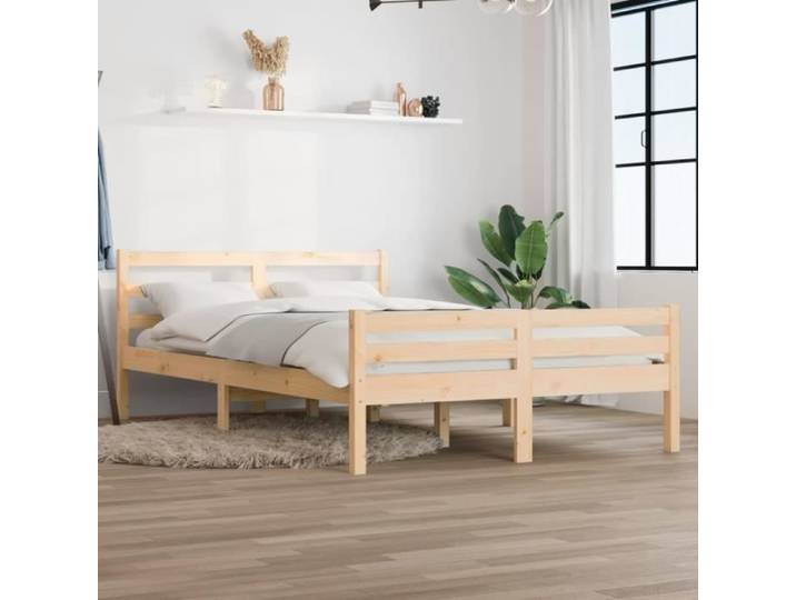 Cadre de lit Bois massif 150x200 cm Très grand 814824