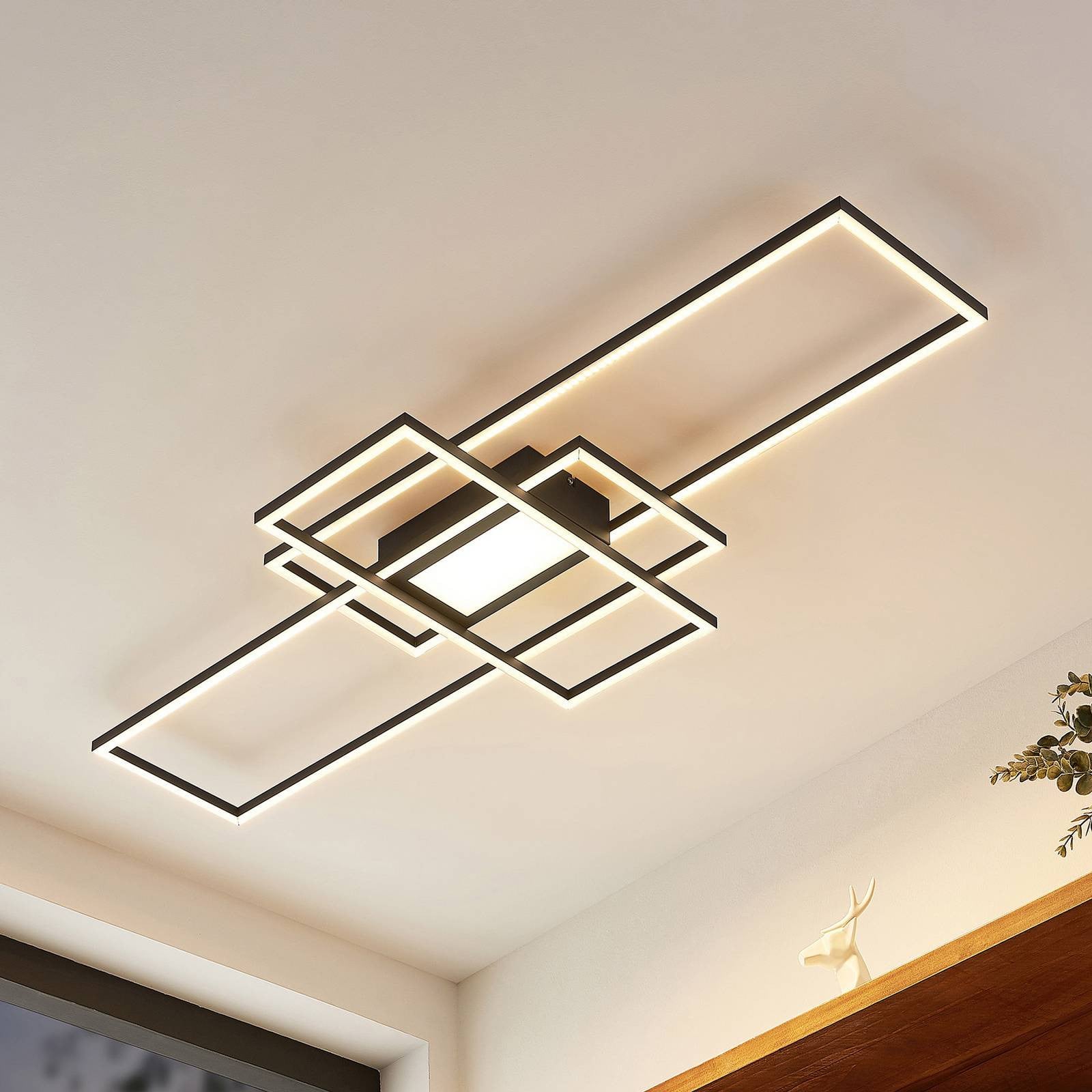 Lindby Caitilin LED-plafondlamp - Modern - Grijs/Zink/Aluminium