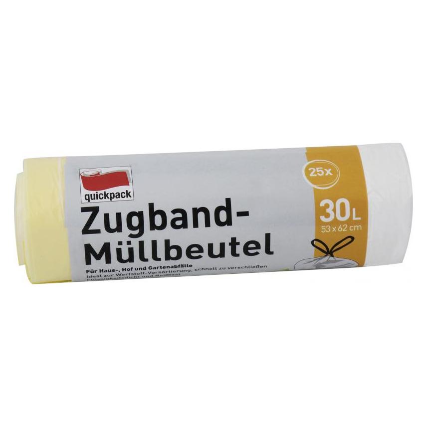 Quickpack Müllbeutel 30,0 l gelb, 25 St. (25x, 30 l) (42156)