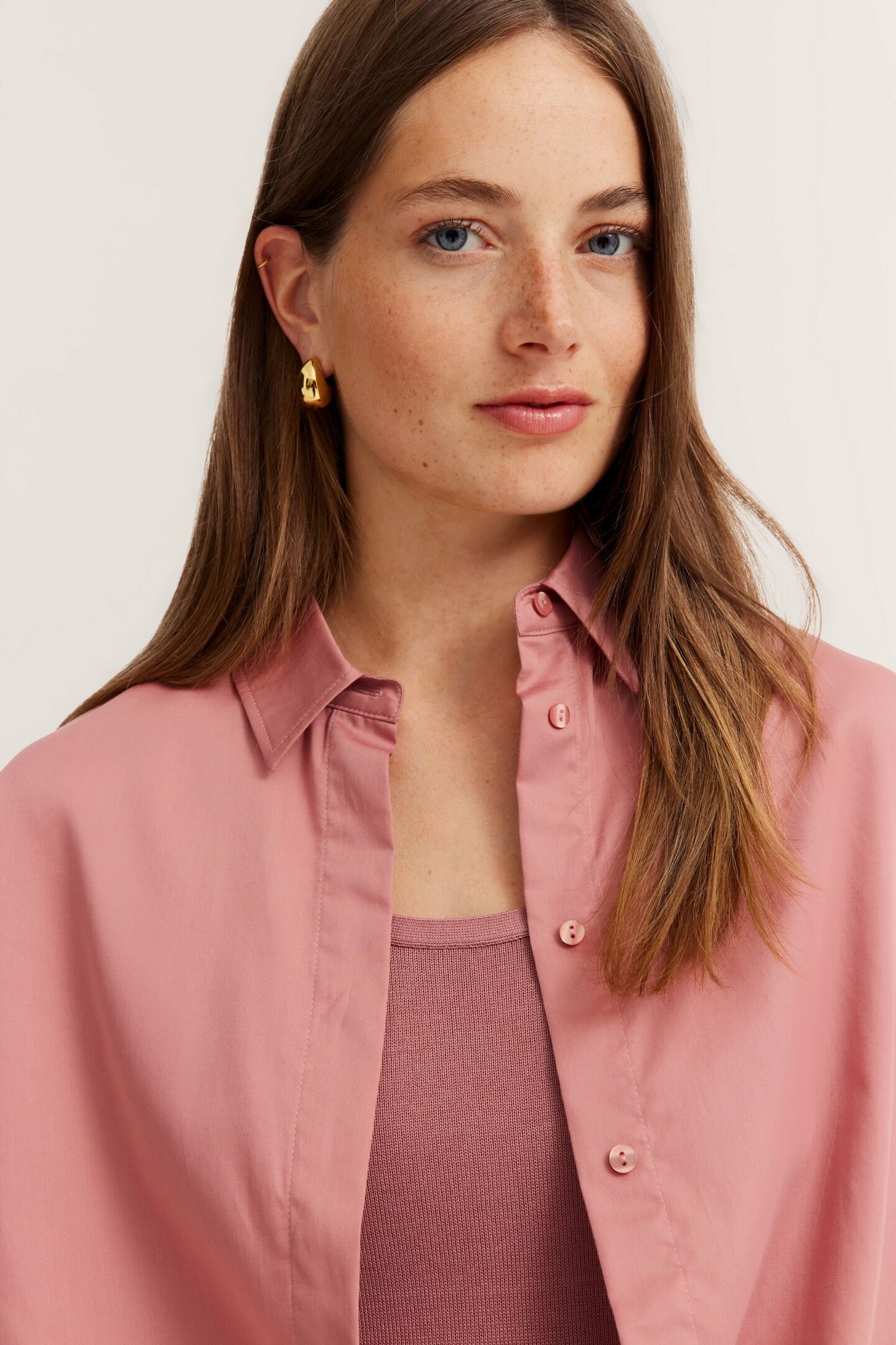Hemdbluse BUGATTI, Damen, Gr. 34, rosa (730, rose), 100% Baumwolle, unifarben, normal, ohne Ausschnitt, 1-Knopf-Manschette, Blusen Hemdbluse, aus Baumwoll-Satin 730, rose 34